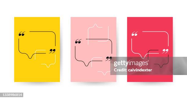 quote backgrounds set - speech marks stock illustrations