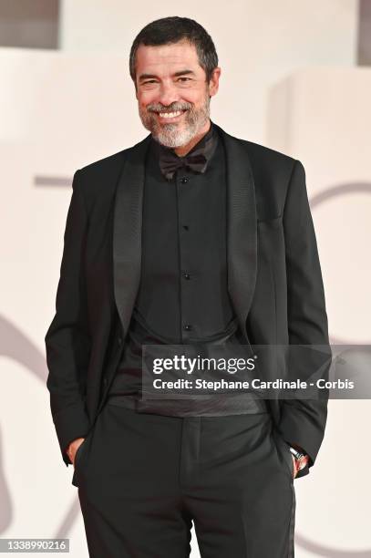Alessandro Gassmann attends the red carpet of the movie "Old Henry" during the 78th Venice International Film Festival on September 07, 2021 in...