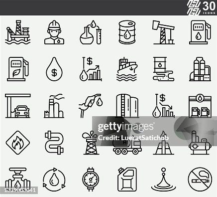 Oil Industry Line Icons Oil Industry Line Icons