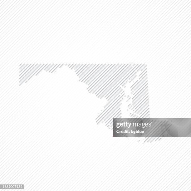 ilustrações de stock, clip art, desenhos animados e ícones de maryland map designed with lines on white background - baltimore maryland map
