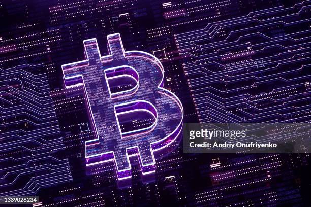 bitcoin sign - bitcoin stock pictures, royalty-free photos & images