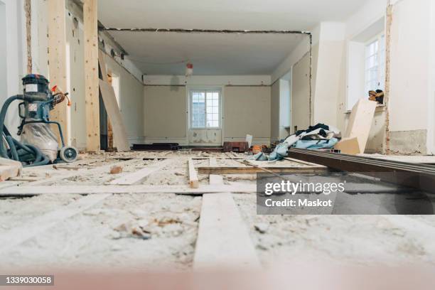 interior of unfurnished home at construction site - home improvement stock pictures, royalty-free photos & images