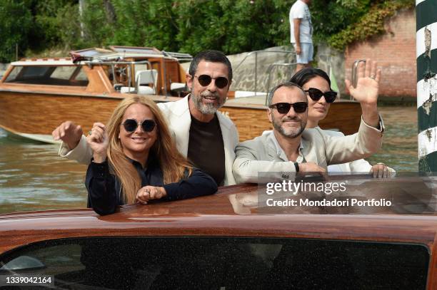 The actors Alessandro Gassmann, Sabrina Knaflitz, Massimiliano Gallo and Shalana Santana at the 78 Venice International Film Festival 2021. Arrival...