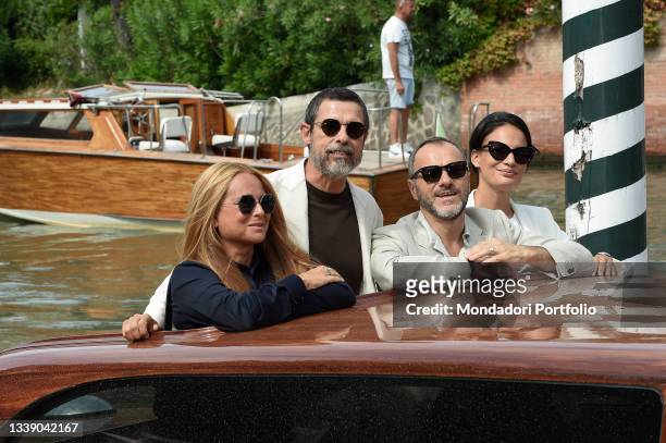 The actors Alessandro Gassmann, Sabrina Knaflitz, Massimiliano Gallo and Shalana Santana at the 78 Venice International Film Festival 2021. Arrival...