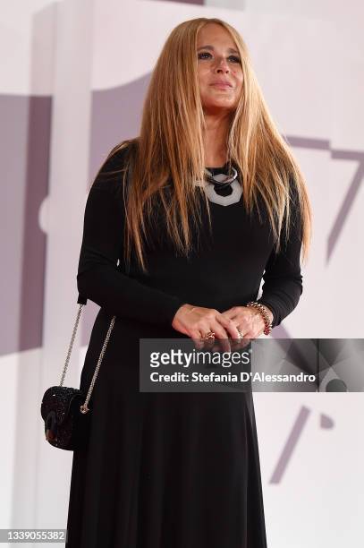 Sabrina Knaflitz attends the red carpet of the movie "Old Henry" during the 78th Venice International Film Festival on September 07, 2021 in Venice,...