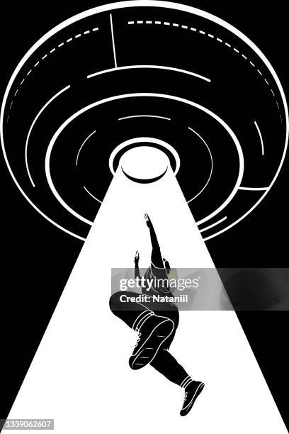 space poster - ufo abduction stock illustrations