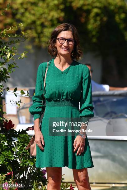Mariastella Gelmini arrives at the 78th Venice International Film Festival on September 08, 2021 in Venice, Italy.