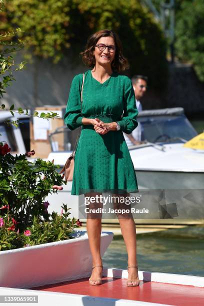 Mariastella Gelmini arrives at the 78th Venice International Film Festival on September 08, 2021 in Venice, Italy.