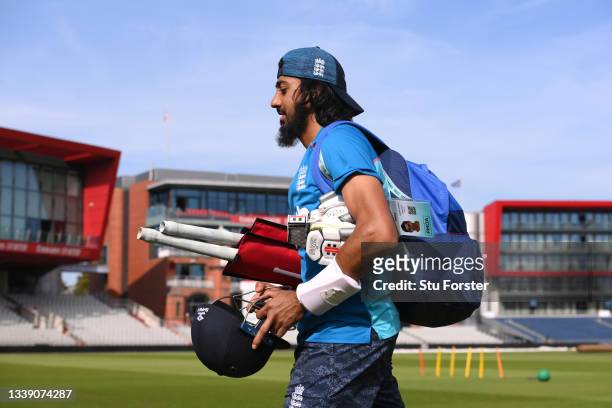 England batsman Haseeb Hameed makes his way across the outfield to nets during the England net session ahead of the Fifth Test Match against India at...