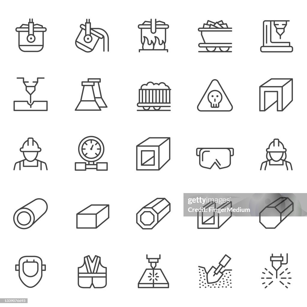 Metallurgy icon set