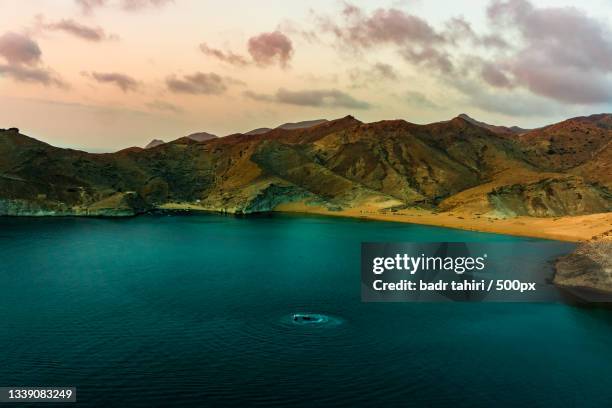 scenic view of lake and mountains against sky,nador,morocco - nador location stock pictures, royalty-free photos & images