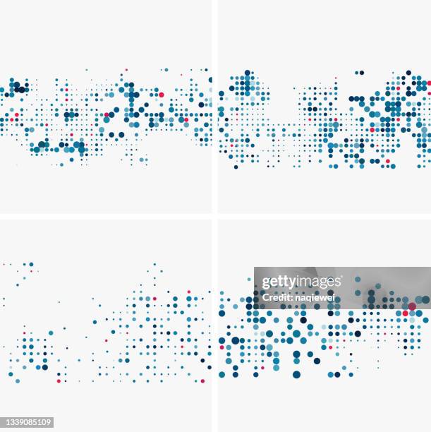 ilustrações, clipart, desenhos animados e ícones de vetor half tone polka dots texturizado padrão para design, coleção de fundos abstratos - grade padrão