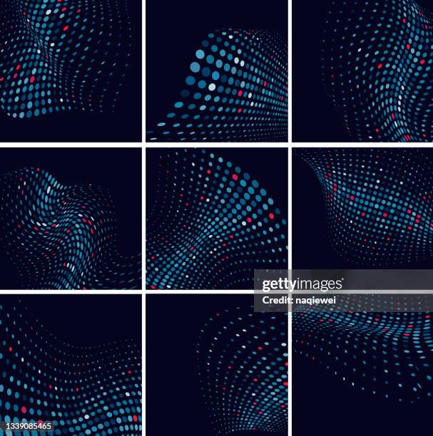 stockillustraties, clipart, cartoons en iconen met vector fluidity half tone wave dots textured pattern for design,abstract backgrounds - data collection