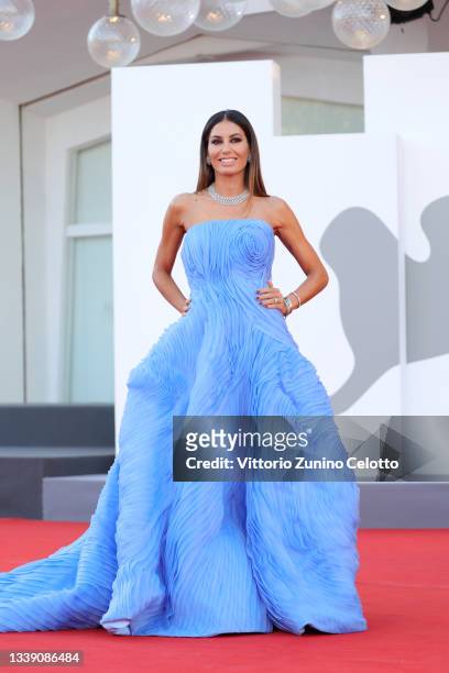 Elisabetta Gregoraci attends the red carpet of the movie "Freaks Out" during the 78th Venice International Film Festival on September 08, 2021 in...