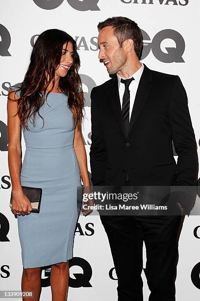 Jodhi Meares and Alex O'Loughlin arrive at the GQ Australia Men of the Year Awards at the Sydney Opera House on November 22, 2011 in Sydney,...