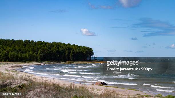 scenic view of sea against sky,tallinn,estonia - baltische landen stockfoto's en -beelden