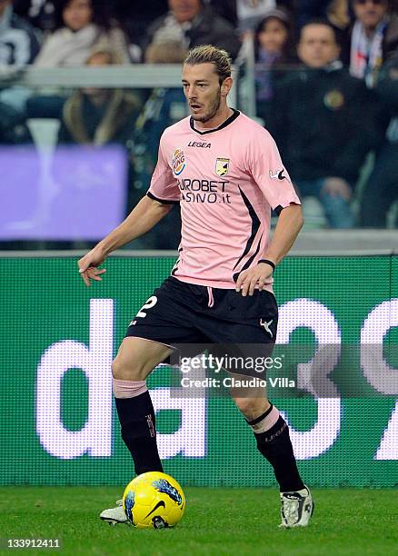 Federico Balzaretti of US Citta di Palermo during the Serie A match between Juventus FC and US Citta di Palermo on November 20, 2011 in Turin, Italy.