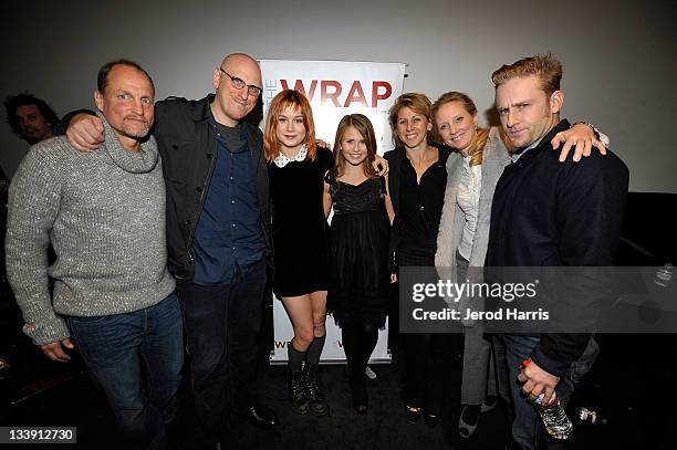 The cast of Rampart Woody Harrelson, Oren Moverman, Brie Larson, Sammy Boyarsky, Sharon Waxman, Anne Heche and Ben Foster at TheWrap's Awards Season...