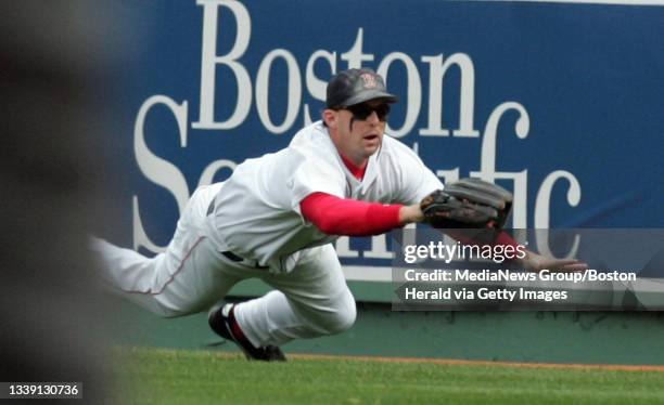 Red Sox RF Trot Nixon left the game later, but probably injured his groin while trying to field a double by Aaron Hill in the first inning as the Red...