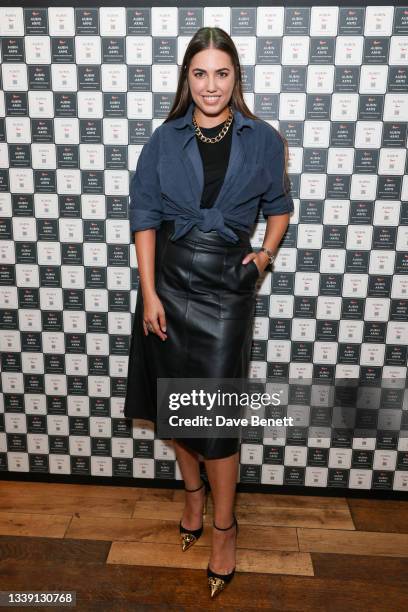 Amber Le Bon attends the launch event for the Aubin Arms - a 2 week pub takeover by British Menswear brand, Aubin, on September 08, 2021 in London,...