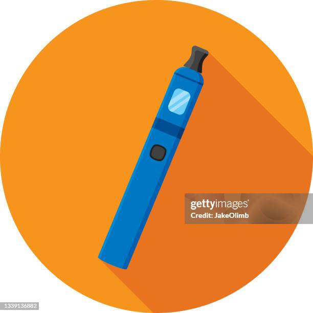 vape pen icon flat - electronic cigarette stock illustrations