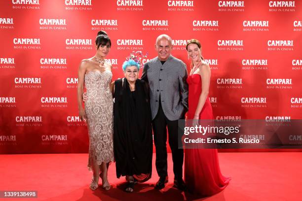 Ambra Angiolini, Serra Yılmaz, Ferzan Özpetek and Cristiana Capotondi attend Campari Boat Cinema during 78 Venice Film Festival on September 08, 2021...