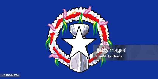 ilustraciones, imágenes clip art, dibujos animados e iconos de stock de bandera de la mancomunidad de las islas marianas del norte - mariana islands