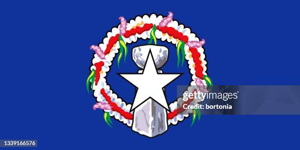 ilustrações, clipart, desenhos animados e ícones de bandeira da comunidade das ilhas marianas do norte - mariana islands