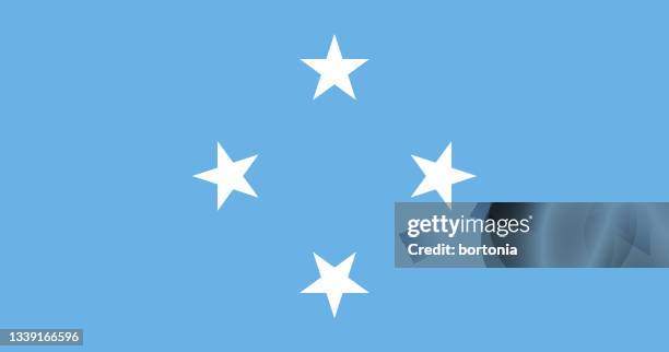 federated states of micronesia flag - pohnpei stock illustrations