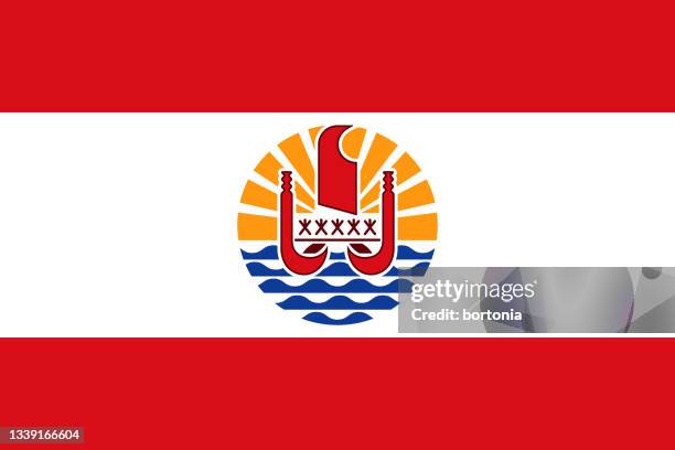 stockillustraties, clipart, cartoons en iconen met french polynesia flag - grote oceaan