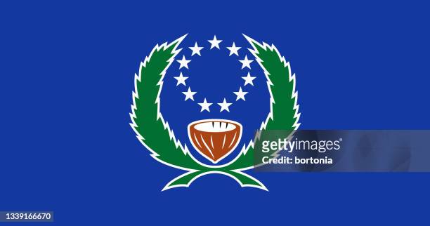 pohnpei state flag - pohnpei stock illustrations