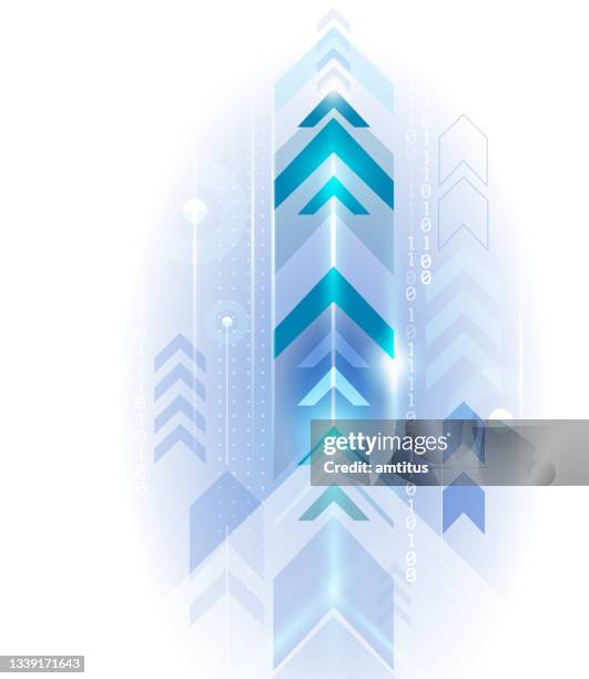 dynamic arrows - rocket launch pad stock illustrations