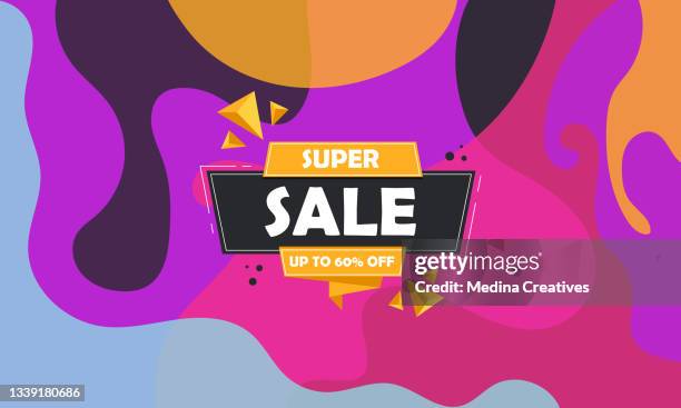 super sale special up to 60% off. super sale banner, special offer and sale. sale banner template design background. - boutique stock illustrations stock illustrations