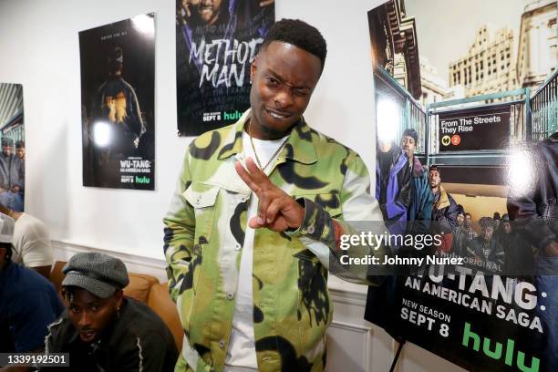 Johnell Young attends the Wu-Tang: An American Saga Season 2 Premiere Watch Party with DJ SKEE at Bleeker Trading on September 08, 2021 in New York...