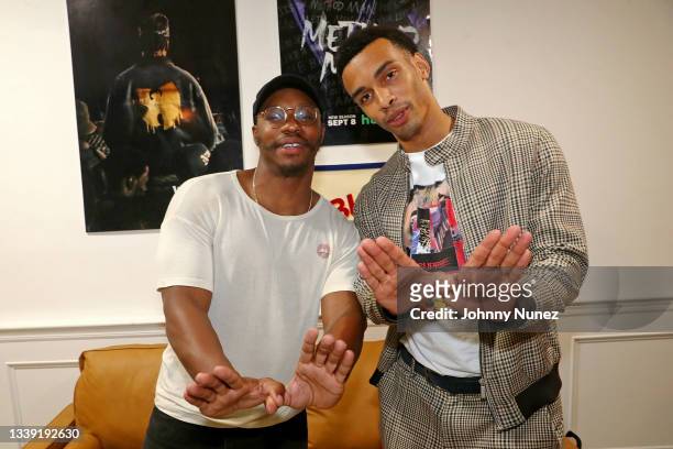 Marcus Callender and Julian Elijah Martinez attends the Wu-Tang: An American Saga Season 2 Premiere Watch Party with DJ SKEE at Bleeker Trading on...