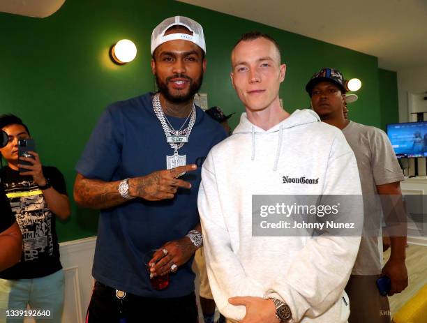 Dave East and DJ Skee attend the Wu-Tang: An American Saga Season 2 Premiere Watch Party with DJ SKEE at Bleeker Trading on September 08, 2021 in New...