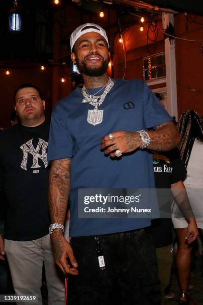 Dave East attends the Wu-Tang: An American Saga Season 2 Premiere Watch Party with DJ SKEE at Bleeker Trading on September 08, 2021 in New York City.