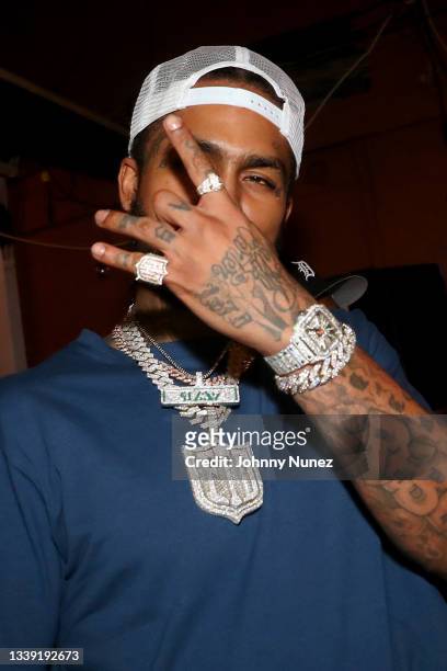 Dave East attends the Wu-Tang: An American Saga Season 2 Premiere Watch Party with DJ SKEE at Bleeker Trading on September 08, 2021 in New York City.
