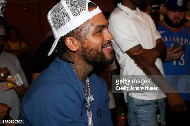 Dave East attends the Wu-Tang: An American Saga Season 2 Premiere Watch Party with DJ SKEE at Bleeker Trading on September 08, 2021 in New York City.