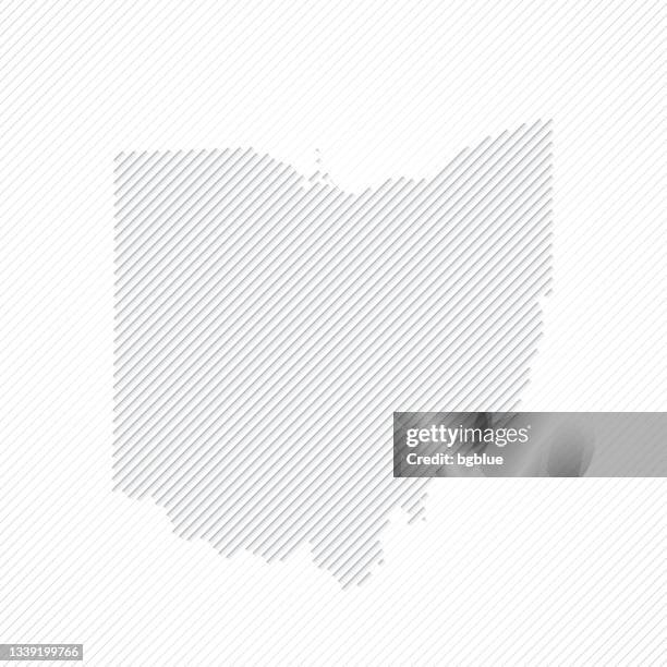 ohio map designed with lines on white background - columbus ohio map stock illustrations