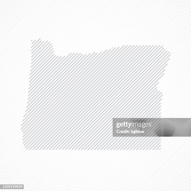 stockillustraties, clipart, cartoons en iconen met oregon map designed with lines on white background - portland oregon