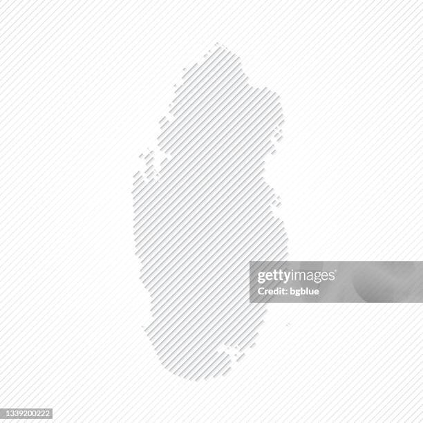 qatar map designed with lines on white background - qatar stock illustrations