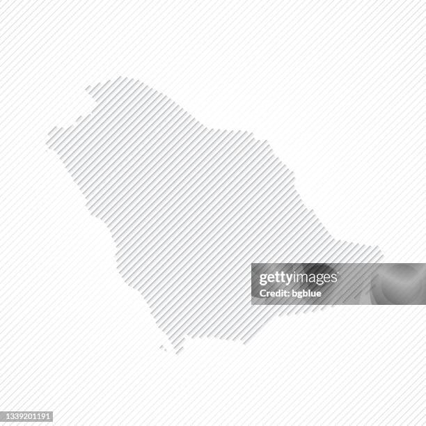 saudi arabia map designed with lines on white background - riyadh stock illustrations