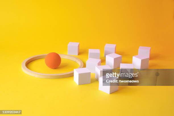 abstract protection geometric shapes still life. - exclusion concept stock pictures, royalty-free photos & images