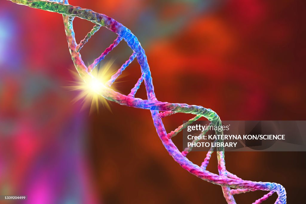 Genetic mutation, conceptual illustration