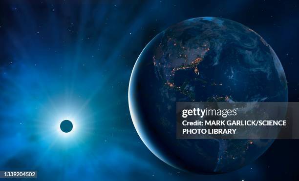 eclipse from space - americas - eclipse solar 幅插畫檔、美工圖案、卡通及圖標