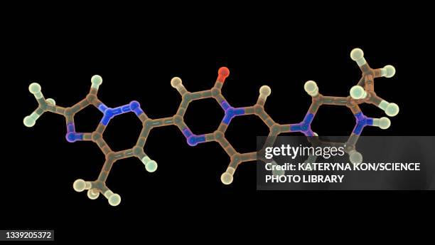 risdiplam drug molecule, illustration - atrophy stock illustrations