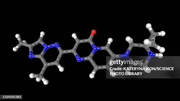 risdiplam drug molecule, illustration - sports museum of america stock illustrations