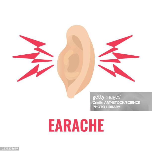 earache, conceptual illustration - noise stock illustrations