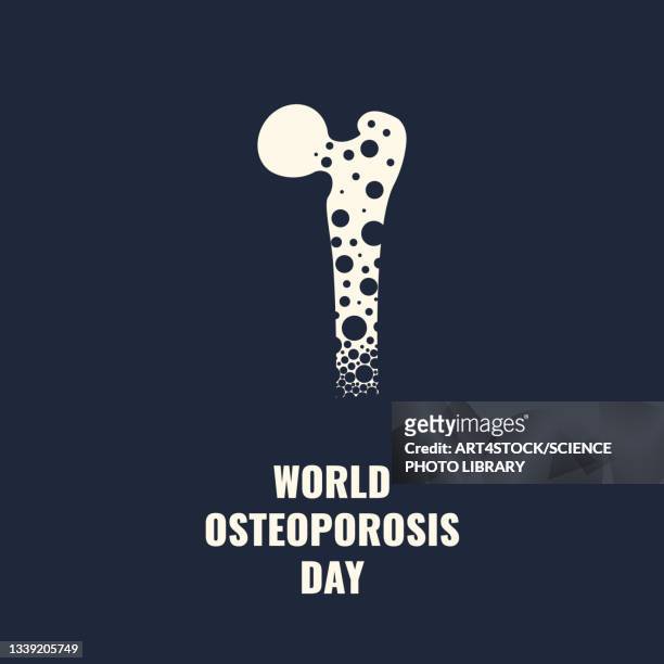 osteoporosis, conceptual illustration - human bone stock illustrations